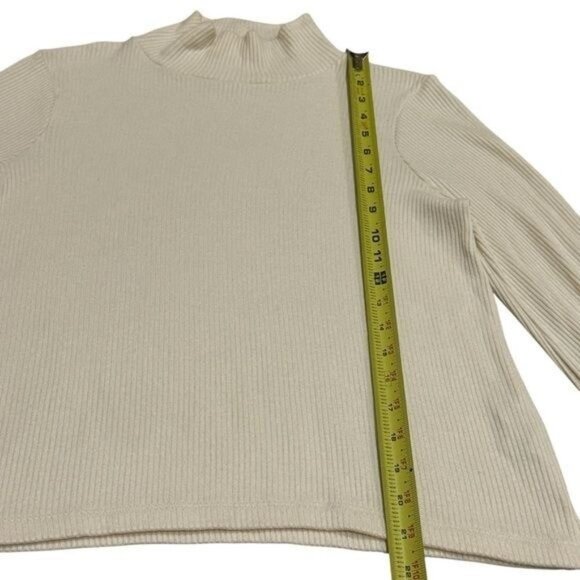 Madewell Ivory Ribbed Cowl Neck Lightweight Long Capsule Holiday Cabincore S - Picture 10 of 10